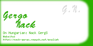 gergo nack business card